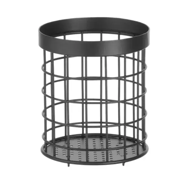 Hendi bestekhouder zwart met poedercoating Ø125x145 mm metaal RVS voedselcontact Actieprijs