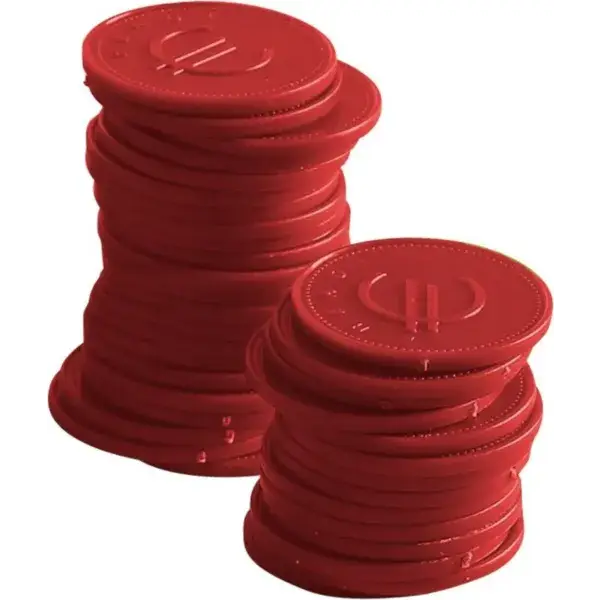 Express Levering Hendi Consumptiemunten BarUp 100 stuks rood kunststof ⌀25 mm