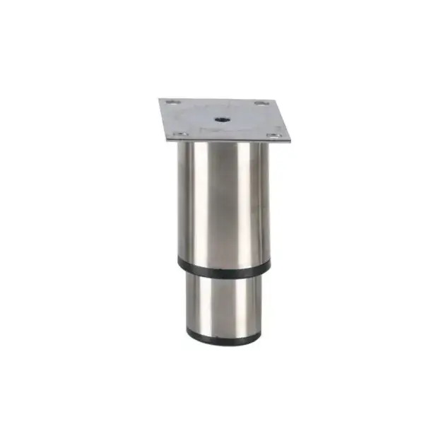Rvs stelvoet ecoline - 145mmh - 100x80mm - rvs plaat - zwarte kunststof zool Merkproduct