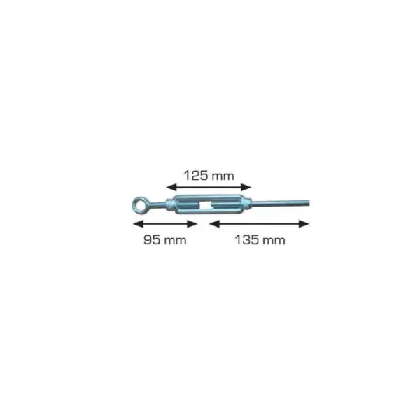 Beperkte Voorraad M10 spanschroef met gesloten oog en - draadstang m10 - 95/125/135mm