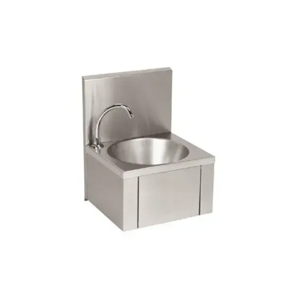 Korting Rvs handwasbakje met rond spoelbakje - 350x380x540mm - lmasbn
