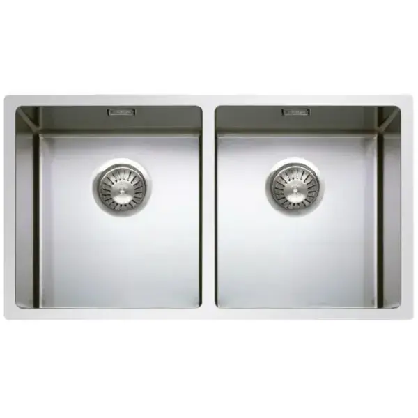 Exclusieve Aanbieding Dub. spoelbak r12 - gepolijst - incl.ac. - l: 400x400x200mm r: 400x400x200mm