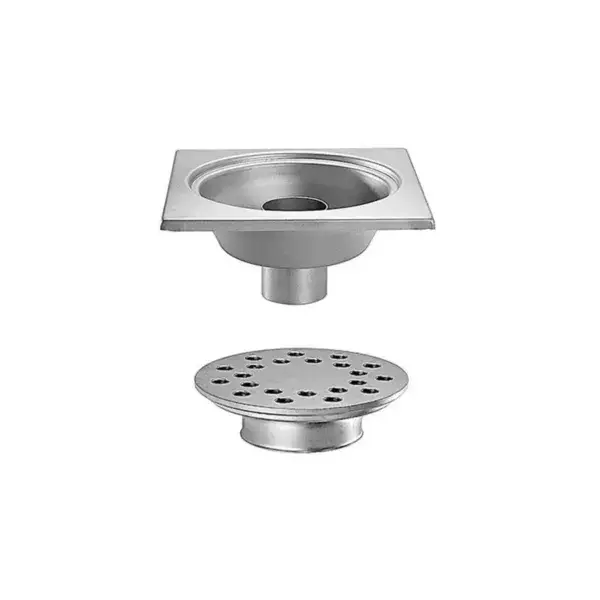 Koopje Rvs vloerafvoerput 300x300mm - verticale afvoer 100mm - zware belasting