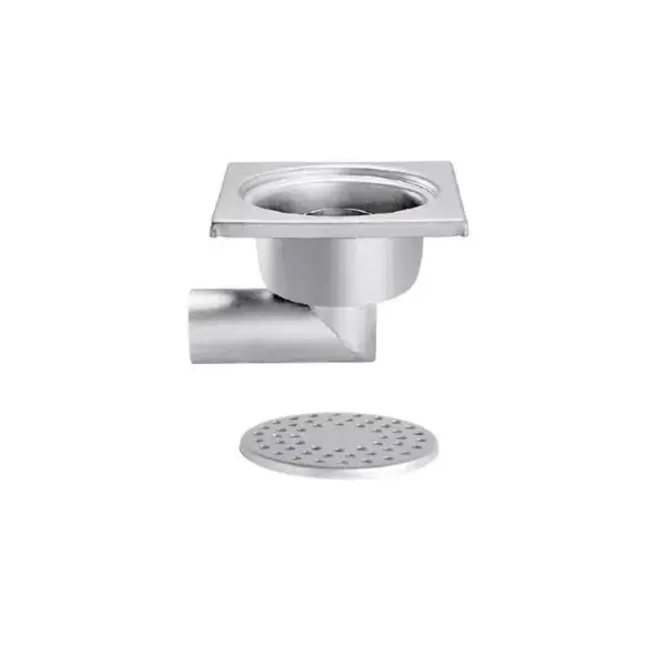Rvs vloerafvoerput 200x200mm - zijdelingse afvoer 63mm Dagaanbieding