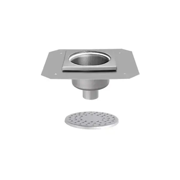 Gereduceerde Prijs Rvs vloerafvoerput 200x200mm - telescopische afvoer 63mm