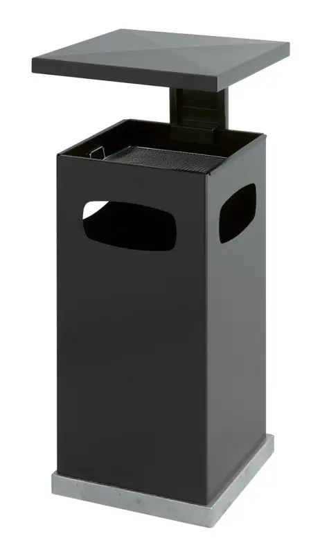 V-Part As-papierbak | Met Afneembaar Afdak | 70L | Antraciet | 395x395x910mm Premium