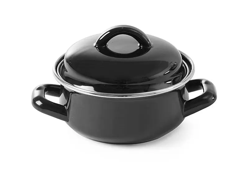 Beste Prijs Soep- Sauspannetje – Met Deksel, Hendi, Zwart, 0,65L, ø135x(h)110mm