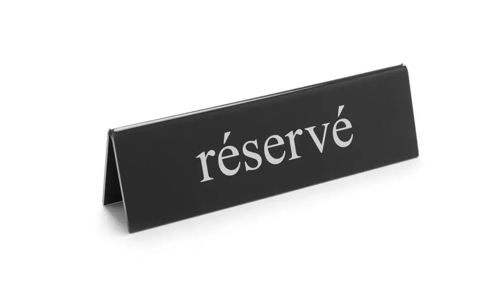 Tafelstandaard Gereserveerd, Hendi, Réservé, 130x30x(h)38mm Korting