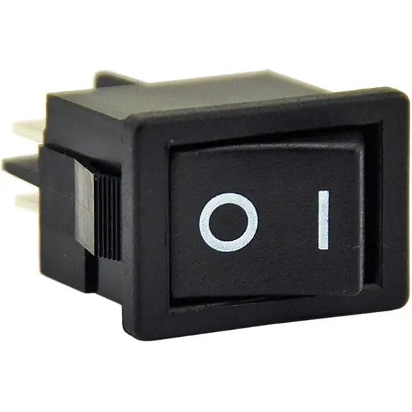 Korting Wipschakelaar | Zwart | 19x13mm | 2NO 10A/250V