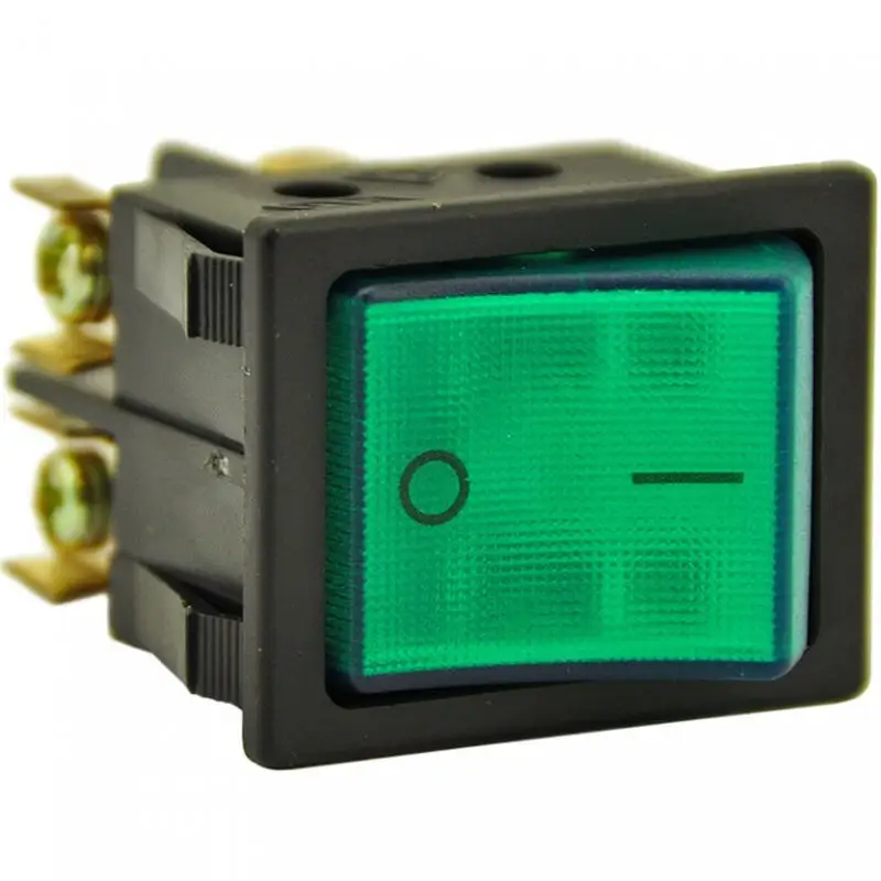 Exclusieve Aanbieding Wipschakelaar 30x22mm Groen 2-polig Verlicht 16a/250v Zonder Kapje Schroefaansluiting