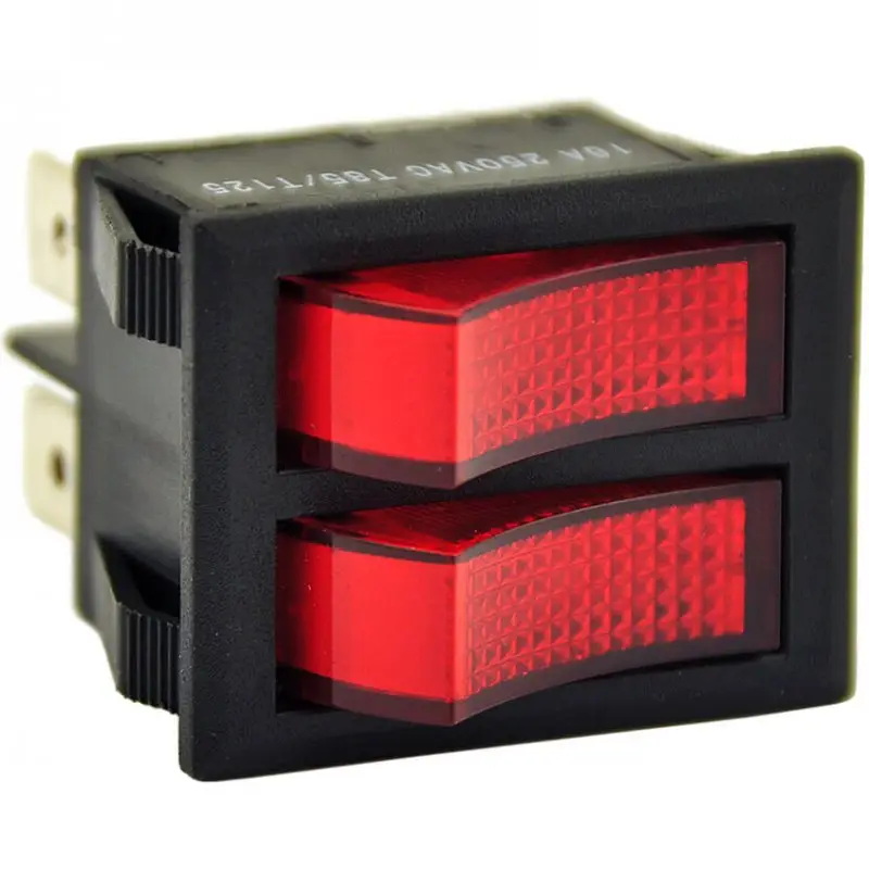 Wipschakelaar rood verlicht | 30×22 mm | 1NO | 16A / 250V | max. 125 °C Merkproduct