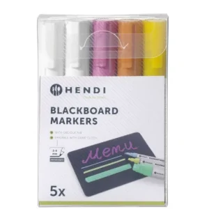 Finale Uitverkoop Krijtstiften 6 Mm, Hendi, 2 Witte, 1 Roze, 1 Gele En 1 Bronskleurige Stiften, 5 St