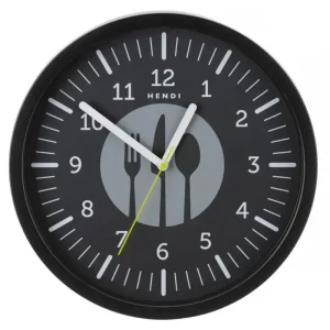 Direct Verzonden Wandklok, HENDI, Zwart, ⌀356x(H)45mm