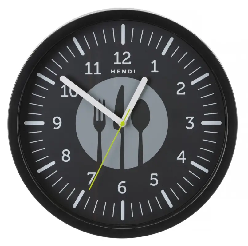 Direct Verzonden Wandklok, HENDI, Zwart, ⌀356x(H)45mm