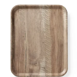 Exclusieve Aanbieding Dienblad Van Melamine Met Hout Bedrukking, Hendi, Hout Donker, 330x430mm