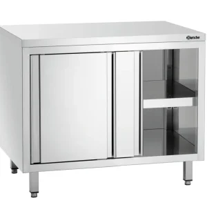 Bartscher Werkkast 700 | 1000mm breed | RVS | Schuifdeuren | 1 Tussenschap | 1000x700x850mm Bestel Nu