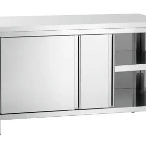Bartscher Werkkast 700 | RVS | 2 Schuifdeuren | 1 Tussenschap | 1400x700x850mm Bestel Nu