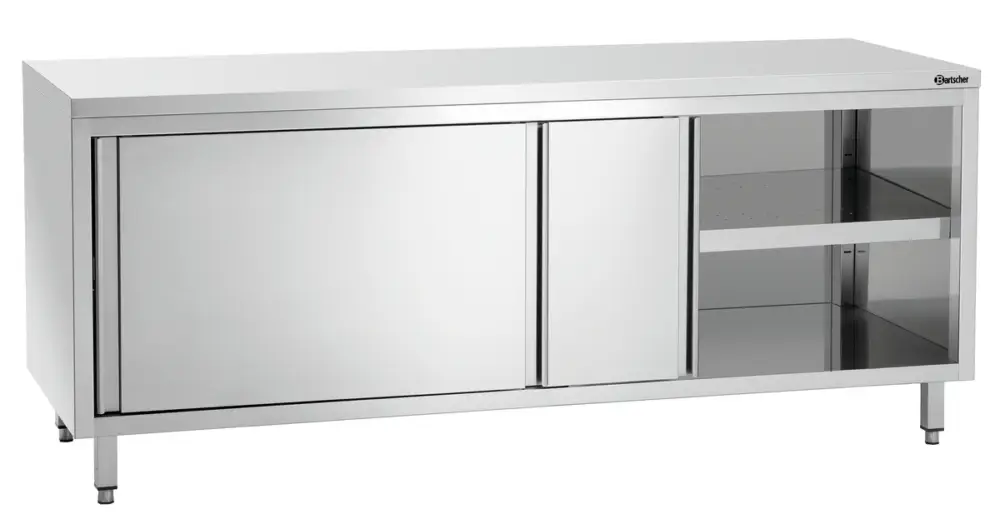 Bartscher Werkkast 700, B2000 | RVS werktafel met schuifdeuren | 2000x700x850mm Bestseller