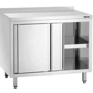 Op = Op Bartscher Werkkast B1000 | RVS | Schuifdeuren | Tussenschap | Opstaande rand | 1000x700x850mm