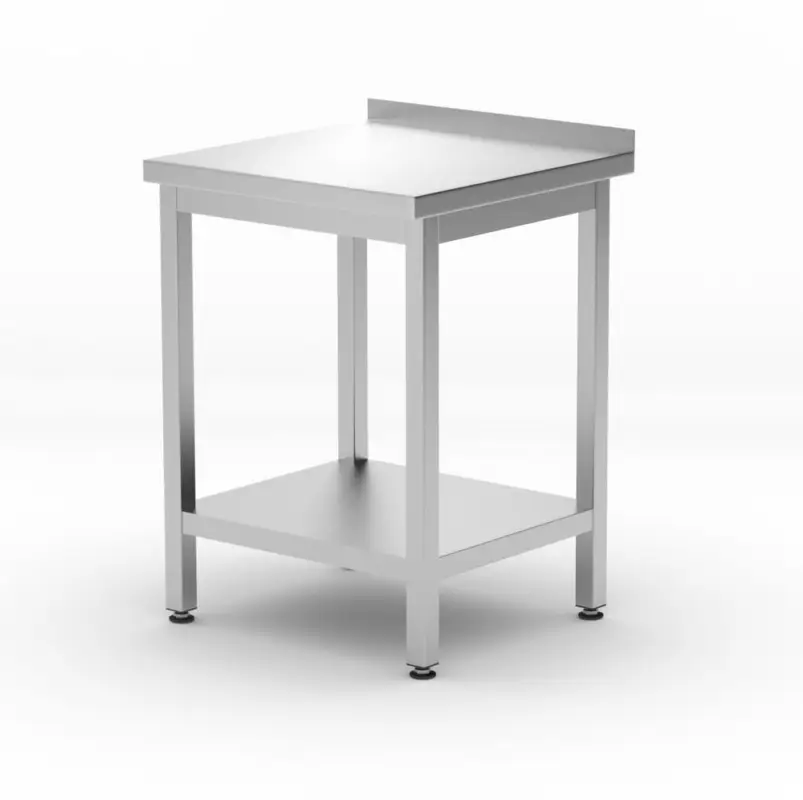 Muurwerktafel Met Schap Budget Line – Geschroefd, Diepte: 600 Mm, Hendi, Budget Line, 600x600x(h)850mm Koopje