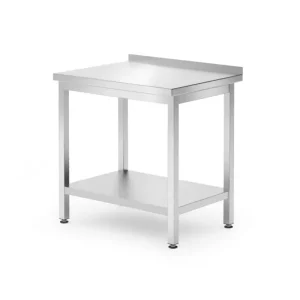 Rechtstreeks Van De Fabrikant Muurwerktafel Met Schap Budget Line – Geschroefd, Diepte: 600 Mm, Hendi, Budget Line, 800x600x(h)850mm