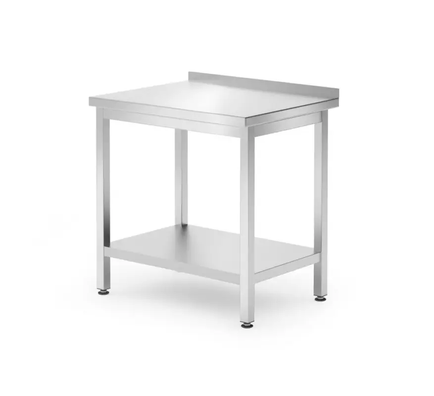Rechtstreeks Van De Fabrikant Muurwerktafel Met Schap Budget Line – Geschroefd, Diepte: 600 Mm, Hendi, Budget Line, 800x600x(h)850mm
