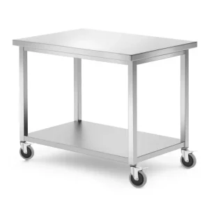 Meest Verkocht Mobiele Tafel Met Plank – Geschroefd, Diepte: 700 Mm., Hendi, Kitchen Line, 1000x700x(h)850mm