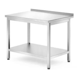 Muur Werktafel Met Schap – Geschroefd, Diepte: 700 Mm., Hendi, Kitchen Line, 1000x700x(h)850mm Direct Verzonden
