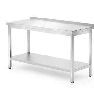 Bestseller Muur Werktafel Met Schap – Geschroefd, Diepte: 700 Mm., Hendi, Kitchen Line, 1400x700x(h)850mm