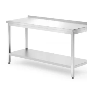 Muur Werktafel Met Schap – Geschroefd, Diepte: 700 Mm., Hendi, Kitchen Line, 1600x700x(h)850mm Laatste Versie