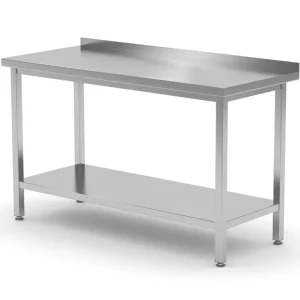 Muur Werktafel Met Schap – Geschroefd, Diepte: 700 Mm., Hendi, Kitchen Line, 800x700x(h)850mm Uitverkoop