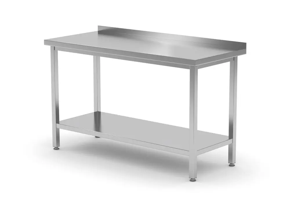 Muur Werktafel Met Schap – Geschroefd, Diepte: 700 Mm., Hendi, Kitchen Line, 800x700x(h)850mm Uitverkoop