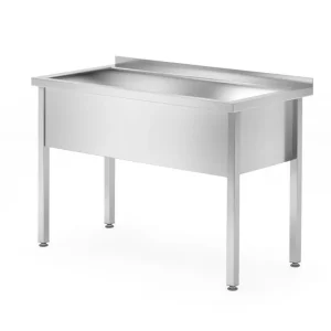 Gecertificeerd Enkele Spoeltafel – Gelast, Diepte: 700 Mm, Wasbak: 300 Mm., Hendi, Profi Line, 1000x700x(h)850mm