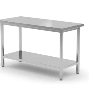 Op = Op Centrale Werktafel Zware Uitvoering Met Plank, 700 Mm Diep, Hendi, Kitchen Line, 1400x700x(h)850mm