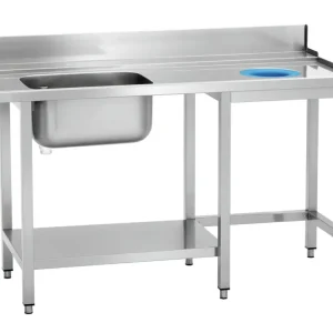 Bartscher Aanvoertafel KTS5000 | 1 Spoelbank Links | Onderschap En Achterrand | 1500x730x900 Mm Veilige Betaling