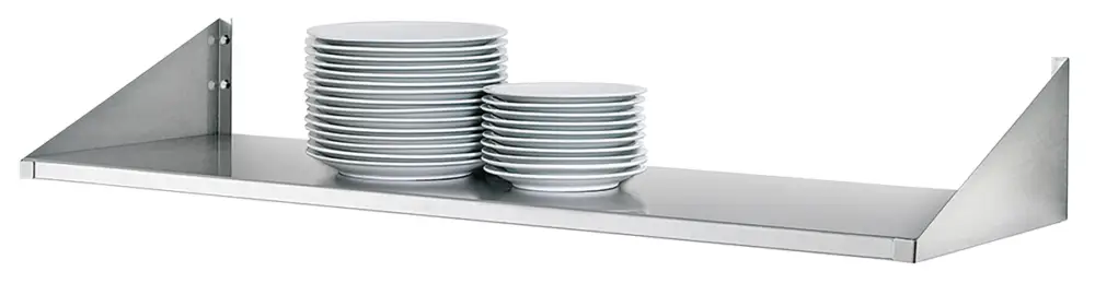 Lage Prijs Bartscher Bordenplank | 800x200mm | Wandmodel | Roestvrij staal | Draagvermogen 100 kg