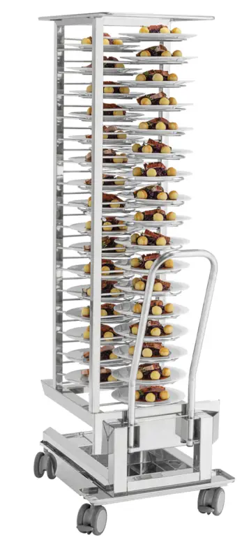 Tijdelijk Beschikbaar Bartscher Bordentrolley Gigasteam 50T | 50 Borden | RVS | 560x850x1753mm