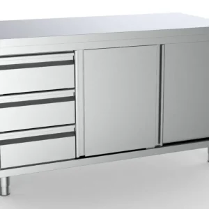 700 Werktafel Schuifdeuren Laden Links 1600 | Combisteel Meest Verkocht