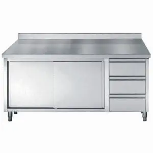 700 Werktafel Schuifdeuren Laden Rand 1800 | Combisteel Populair