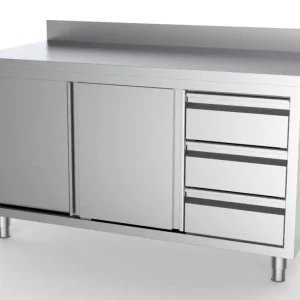 Lage Kosten 700 Werktafel Schuifdeuren Laden Rechts Met Rand 1800 | Combisteel