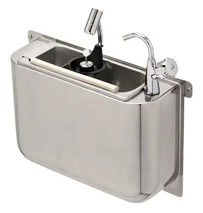 Ijslepel Spoelbak Met Kraan En Ijslepeldouche 410x120x270Met Waterafvoergat, Wateraansluiting En Standpijp Bestel Nu
