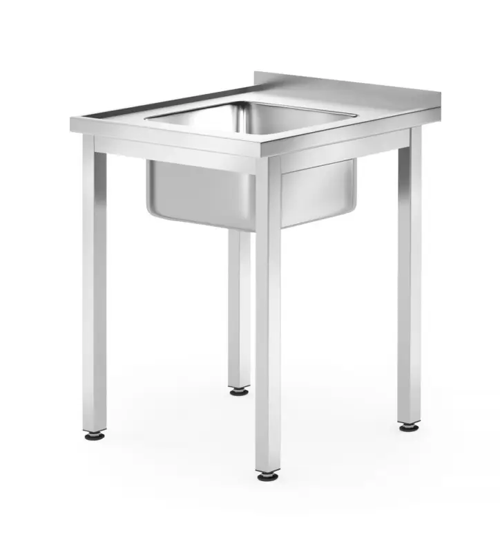 Populair Hendi Spoeltafel | Profi Line | Spoelbak in het midden | RVS | 600x600x850mm