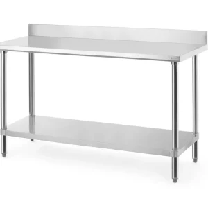 Hendi Werktafel met Spatrand | Budget Line | RVS | 1600x600x950mm Lage Prijs